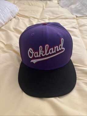 Oakland Purple & Black Script Baseball Cap